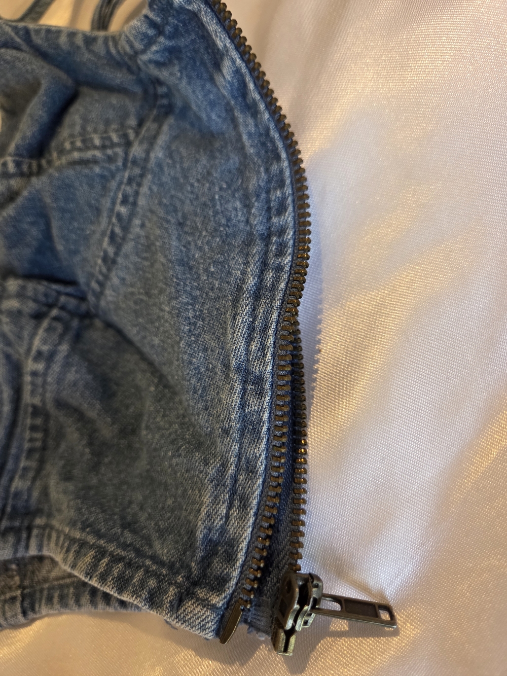 Dizzy Lizzy Denim Corset Crop Top Small Lace Up Bustier Y2K Festival - Picture 3 of 4